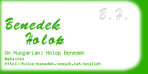 benedek holop business card